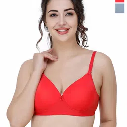 College Girl Pack OF 2 Full Coverage Cut and Sew Lightly Padded Bra-image-92
