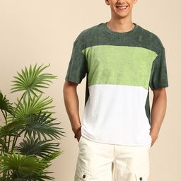 Mast & Harbour Men Colourblocked Relaxed Fit Anti Odour T-shirt-image-43