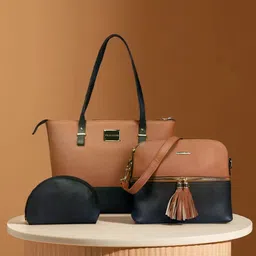 PELLE LUXUR Women Colourblocked Shopper Shoulder Bags-picture-36