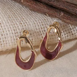 Niska Stainless Steel Gold Plated Contemporary Studs-image-78