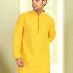 LEMONX Men Embroidered Sequinned Kurta-picture-23