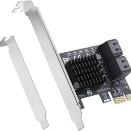 Etzin PCIe SATA Card 4 Port,PCI Express to SATA 3.0 Ports Expansion Controller Boot as System Disk for Desktop PC Support SSD and HDD with Low Profile Bracket-(EPL-752PC) image 1