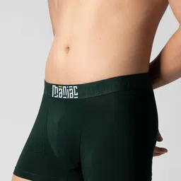 Maniac Men Pack Of 2 Mid Rise Outer Elastic Trunks MN25-2PCK-MODAL-TRUNKS-PTRL_GRN-S image 3