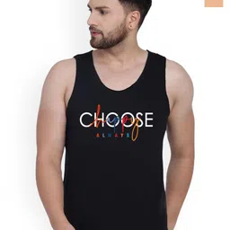 SLOWLORIS Pack Of 2 Printed Combed Cotton Gym Vests VSL26 CMB(CHS BLACK)(LOUD RUST)-picture-28