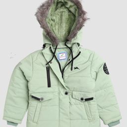 TOONYPORT Full Sleeves Quilted Hooded Winter Jacket - Green-picture-25