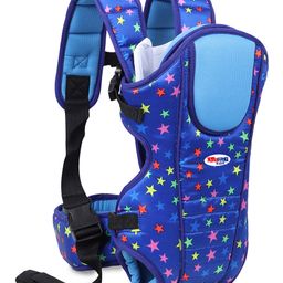 Chinmay Kids 3 Way Baby Carrier With Detachable Bib & Head Cushion Ergonomic Multi Functional Baby Carrier Light Blue Star Back Carry-image-3
