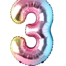 Shopperskart Three Number Helium Foil Balloon - Length 32 cm-image-78