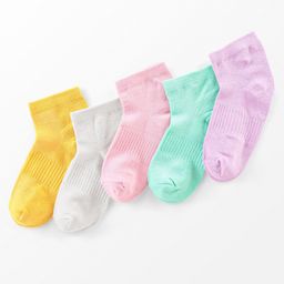 Honeyhap Premium Cotton Bamboo Terry Ankle Length Solid Colour Socks Pack of 5 - Candy Pink Ecru Melange Banana Orchid & Bouquet  Cabbage-image-24