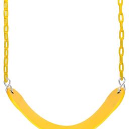 Hop N Play Heavy Duty Flexible Swing Seat with Plastic Coated Chain with & Carabiners for Kids- Yellow-24
