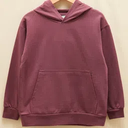 lc waikiki LC Waikik Organic Cotton Full Sleeves Solid Hooded Sweatshirt - Plum Purple-picture-46