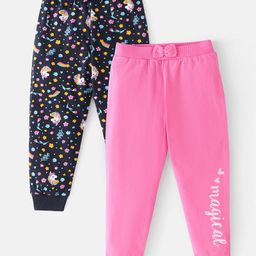 Babyhug Cotton Jersey Knit Full Length Lounge Pant Unicorn Print Pack Of 2 - Multicolor-picture-28