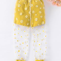 Kookie Kids Full Length Lounge Pant Floral Print - Yellow-image-86