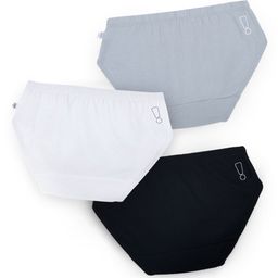 Plan B Cotton Pack of 3 Solid Briefs - Black White & Grey-image-65