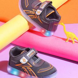 KATS Colour Blocked LED Velcro Closure Sneakers - Grey-image-88