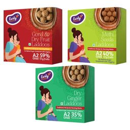 Early Foods Laddoos Combo (Gond, Dry Ginger, Methi) Pack of 3, 250g Each-image-5