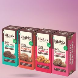 Kikibix Healthy Cookies Combo Pack | No Maida, No Refined Sugar | Natural Jaggery Biscuits | Tasty Snacks for Kids | Assorted Combo Pack of 4-44