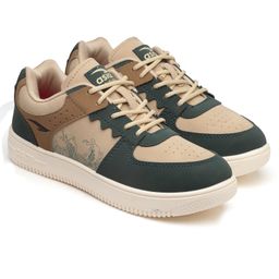 Asian Colour Blocked Sneakers - Beige & Leaf Green-image-17