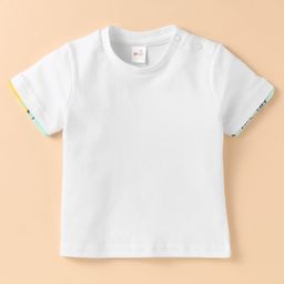 WOW Clothes Interlock Knit Dungaree & Half Sleeves T-Shirt With Dino Print - Light Green & White image 2
