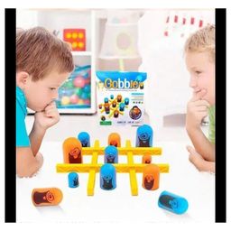 AKN TOYS Tic tac gobble game, , tic tac-toe game, , surprise tic tac toe, blue orange gobble game, board game indoor game family game classic game - PACK OF 1 -(Color May Vary) image 3
