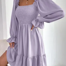 X FASHION GALLRY Cape Sleeve Applique Fit & Flare Dress-picture-6