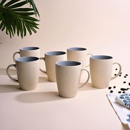 Storepedia Off White 6 Pieces Matte Ceramic Mugs-image-9