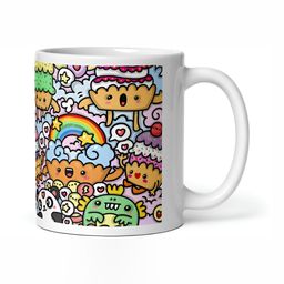 Mr UVD White & Pink Printed Ceramic Glossy Mugs Set of Cups and Mugs-image-27