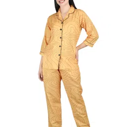 ALL ABOUT HER Women Printed Shirt With Pyjama Night suit-image-91