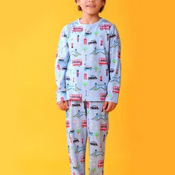 YK Boys Printed Round Neck Night suit-picture-1