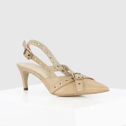 Oroh Women Leather Party Stiletto Pumps with Buckles-picture-37