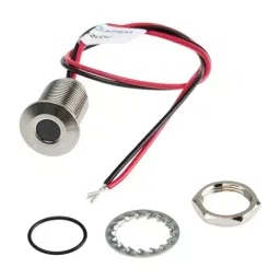 RS PRO White Panel Mount Indicator 10.8-13.2V DC, Mounting Hole Size 10 mm, Termination Type Lead Wires, IP Rating IP67, Model No 1393362-9