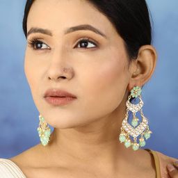 Priyaasi Green Contemporary Drop Earrings-image-45