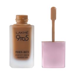 Lakme 9To5 Primer+Matte Perfect Cover Foundation 25 ml - Cool Cocoa C390 &  Beauty Blender image 2