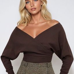 Trend Alacati stili Off-Shoulder Cotton Bardot Top-image-52