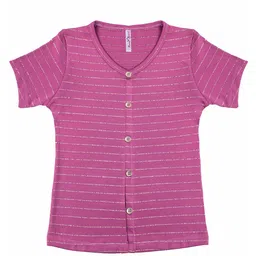 Hunny Bunny Girls Purple & White Striped Regular Top-image-101