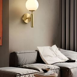 KINIS Gold-Toned & White Metal Spherical Shaped Wall Lamp-image-99