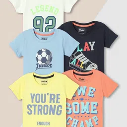 max Boys Typography 5 Printed Applique T-shirt-image-95