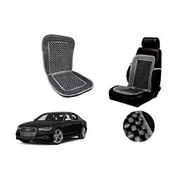 Auto Pearl Car Wooden Bead Seat Cushion with Grey Velvet Border Compatible for Audi S6-image-67
