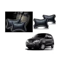 Auto Pearl Black Dots CV Car Neck Rest Pillow Compatible for Santro-image-67