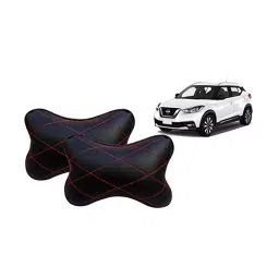 Auto Pearl Black Red CV Car Neck Rest Pillow Compatible for Nissan Kicks 2019-image-24