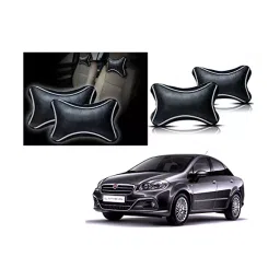 Auto Pearl Black Dots CV Car Neck Rest Pillow Compatible for Fiat Linea-28