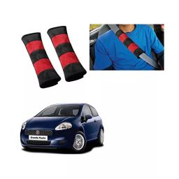 Auto Pearl Seat Belt Cushion (Pack of 2, Black, Red) Compatible for Fiat Grand Punto-image-69
