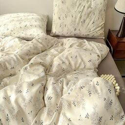 JC HOME Grey & White Floral Polycotton 3 Piece Double Extra Large Regular Bedding Set-image-38