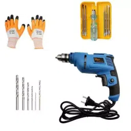 Hillgrove HGCM323M1 500 W 10 mm Drill Machine, Hand Gloves  HGCM615-22