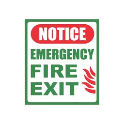 OISPL 254x305 cm Notice Emergency Fire Exit Safety Sign Board, OIS-FS-039-35
