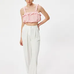 Koton Women Geometric Printed Shoulder Straps Polyester Top-image-7