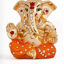 Kulin Resin God Appu Ganesh Idol with Orange Embellished Dhoti-image-54