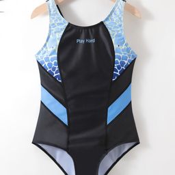 Kookie Kids Sleeveless V Cut Swimsuit Solid Print - Black-image-90