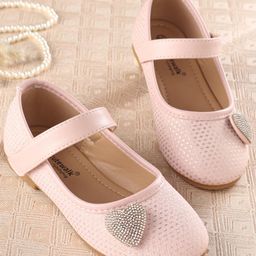 Cute Walk by Babyhug Velcro Closure Bellies with Heart Applique - Pink-image-59