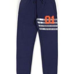 Pine Kids Full Length Printed Track Pants - Blue-image-4