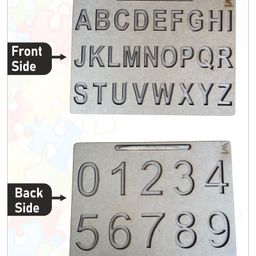 Wooden Dual Side Capital Alphabet and Number Tracing Board for Kids-11